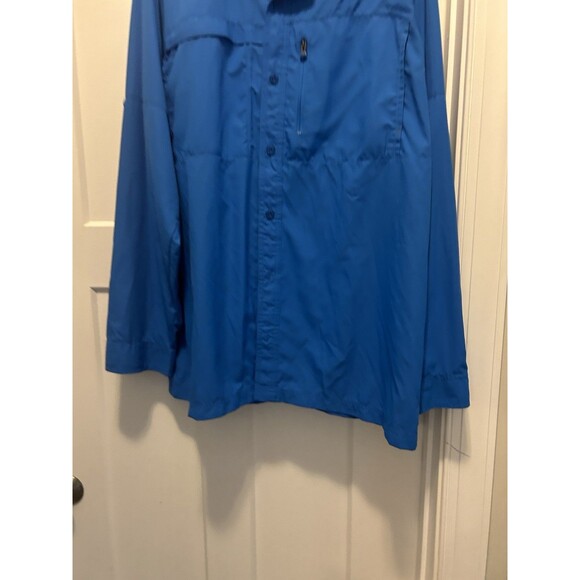 Under Armour Shirt Mens 2XL Blue Offshore Fishing Performance HeatGear Vented LS - Picture 3 of 9